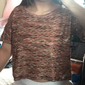 Coral Shiny Design Short Sleeve Shirt